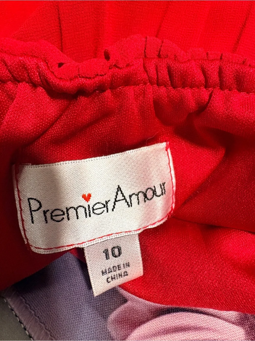 Premier Amour Bright Red Maxi Dress off shoulder ruffle top - Picture 2 of 3